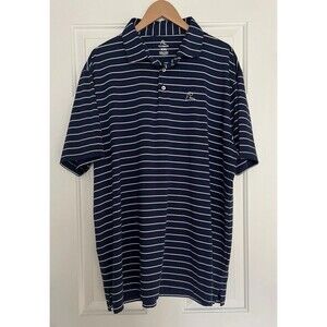 Rhoback Men’s Polo Shirt Size XXL Navy Blue Stripe